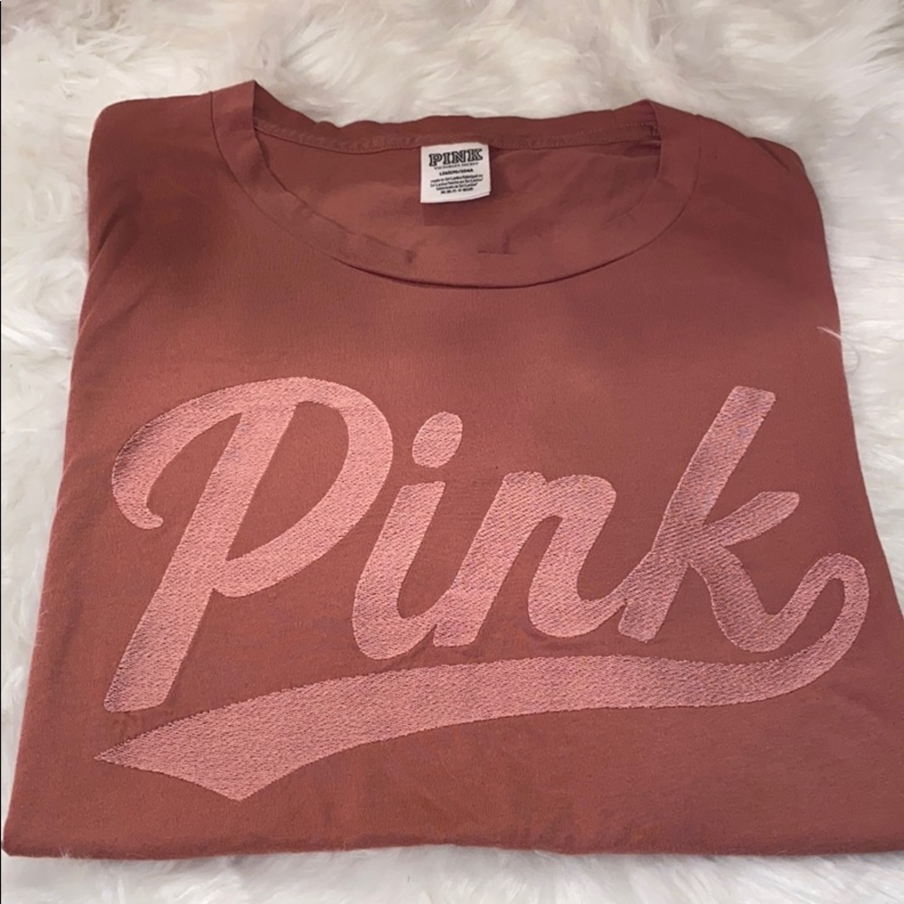 PINK Victoria’s Secret Embroidered Campus Tee